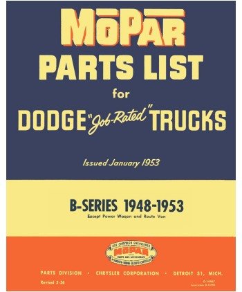 1948 1950 1951 1952 1953 Dodge Truck Part Numbers Book List Interchange Factory 1948 1950 1951 1952 1953 Dodge Truck Part Numbers Book List Interchange Factory
