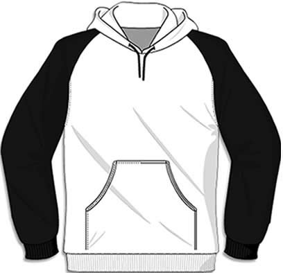Fruit of the Loom two tone baseball hooded sweatshirt