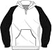 Fruit of the Loom two tone baseball hooded sweatshirt Black and White Small (35-37 inch chest)
