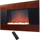 41XytZXPkSL. SL160  ProLectrix Wall Mountable Electric Fireplace w/ Mahogany Wood Finish