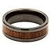 8MM Black Ceramic Wedding Ring Acacia Koa Wood Inlay Comfort Fit