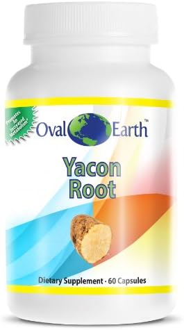 Oval Earth - 100 % Yacon Root - Rich In Antioxidants - Very Powerful Metabolism Booster - Contains FOS Good for Weight Loss - Natural Source of Prebiotics 60 Capsules - Seen on Dr. Oz