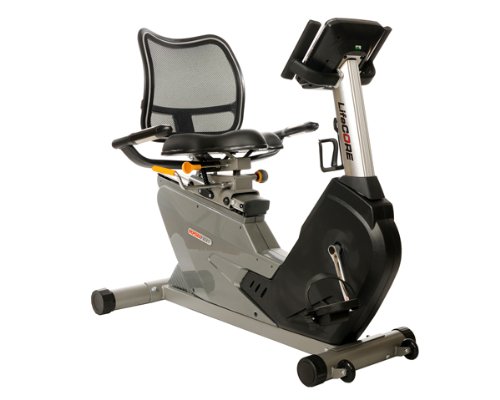 recumbent exercise bike-Lifecore Fitness Space Saving Self Powered Recumbent Bike with Adjustable Mesh Seat Back