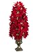 40" Velvet La Costa Cone-shaped Poinsettia Topiary in Paper Mache Pot Red