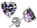 Original Star K(tm) 7mm Heart Mystic Rainbow Topaz Earring Studs in .925 Sterling Silver