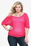Torrid Plus Size Pink Open-Stitch Dolman Pullover