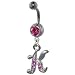 pug29  - Belly Navel Rings Pink Letter Body Jewelry