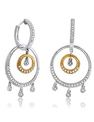 14k TWO TONE GOLD WOMENS EARRING LE-3795 DIAMOND 0.52CT TW