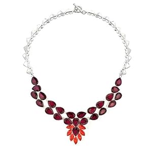Pugster Chunky Bubble Garnet Red Teardrop Bib Statement Necklace Fashion Jewelry For Women