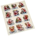 SHEET OF 12 FATHER CHRISTMAS RAISED GEL STICKERS C12