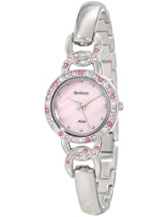 Armitron Womens 75/3954PMPS Pink Swarovski Crystal Accented Silver-Tone Bangle Watch