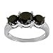 14k White Gold Black Diamond 3-Stone Ring (3 cttw)