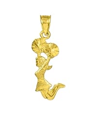 14k Gold Cheerleader Charm Pendant