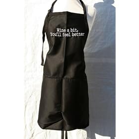 Black "Wine a Bit, You'll Feel Better" Embroidered Apron