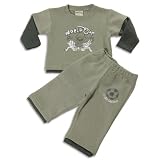 Mish - Infant Boys Long Sleeve Fleece Pant Set, Grey, Charcoal