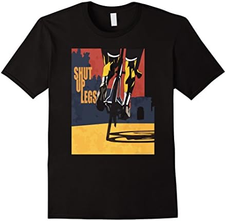 Men's BIKING shirt: SHUT UP LEGS - funny biking t shirt Large Black