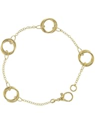 14KT Link Bracelet with Rings Bracelets Length = 7.5