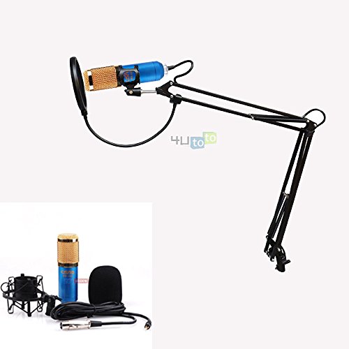 6 in 1 Blue Professional Condenser Microphone Cardioid Studio Recording Mic with Boom Arm Stand +Wind Screen Pop Filter+shock Mount 6 in 1 Blue Professional Condenser Microphone Cardioid Studio Recording Mic with Boom Arm Stand +Wind Screen Pop Filter+shock Mount