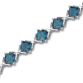 Classy and Elegant 12.00 carats total weight Princess Cut London Blue Topaz... by