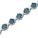 Classy & Elegant 12.00 carats total weight Princess Cut London Blue Topaz Gemstone Bracelet in Sterling Silver Rhodium Finish