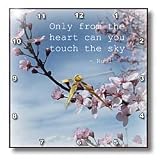 Inspirational Zen Cherry Blossom Rumi Floral Wisdom Quotes - 10x10 Wall Clock