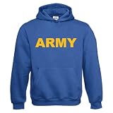 Kapuzensweatshirt Army S M L XL XXL XXXL - Textil royalblue / Motiv gelb M