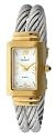 Peugeot Ladies Two Tone Rectangular Double Cable Bangle Watch