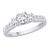 3 Cubic Zirconia Ring 1 ct. in Sterling Silver