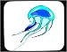 Mouse Pad with blue, floating, tentacles, ocean, jellyfish