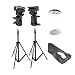 ePhoto Double Strobist Photo Studio Photography Flash Shoe Mount Swivel Bracket Umbrellas Stands 2 stands, 2 flash mount bracket, 2 shoot through umbrellas, 2 reflective umbrellas + Carrying Bag By ePhoto UB4