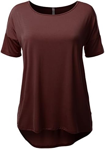 SJSP Plus Womens Short Sleeve Rayon Shirt Plus Size Brown XL