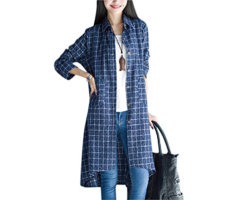 formanism カジュアル セレカジ 格子 長袖 チェック シャツ ワンピース レディース