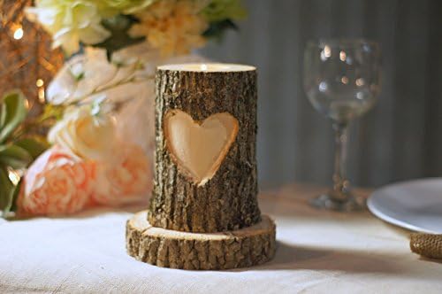 Log Candle Holder, Hand Cut and Carved with Free Personalization!