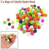 2 Bags Colorful Plastic Clip Spoke Bicycle Beads Decor