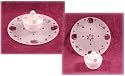 Apple and Honey Set: Etched Glass Plate and Bowl with Lid Judaica, Rosh Hashanah