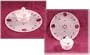 Apple and Honey Set: Etched Glass Plate and Bowl with Lid by Judaica, Rosh Hashanah
