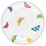 Caspari Papillon Set of 8 Paper Dinner Plates, Pearl