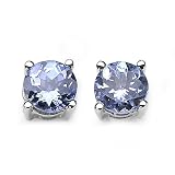 10KW Gold 1.00 Carat Genuine Tanzanite Earrings