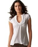 DKNY Jeans Split-Neck Pintuck-Yoke Top