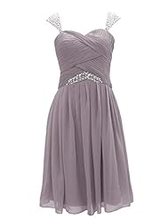 Junior  Short Chiffon Evening Dress/Homecoming Dress/Bridesmaid Dress/Prom Dress/Wedding Party Dress  With Rhinestones
