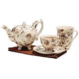 Brown Toile Tea Set