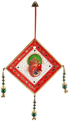 Indicraft Jodhpuri Kundan Work Marble Ganesha Wall Hanging