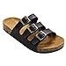 Women's Buckle Triple Straps Platform Footbed TRENDS SNJ Sandals