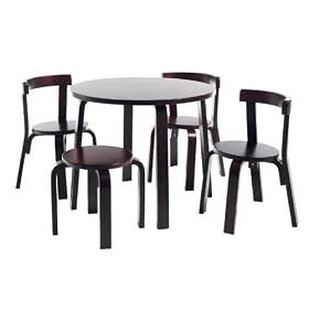 Scandinavian Child Svan Mini Furniture Set in Espresso Stain