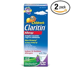 Claritin Children's Claritin Allergy, Non-Drowsy, Grape, 4-Ounce Bottles (Pack of 2)