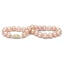 AAA Quality, 6.5-7.0 mm, 7.5-inch, Pink/Peach Freshwater Pearl Bracelet, 14k Yellow Gold Clasp
