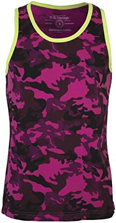U.S. Vintage Men's Greco Tank-Top Camo Small Pink