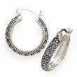Vintage-Style Marcasite Hoop Earrings Set in Fine 925 Silver