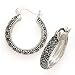Vintage-Style Marcasite Hoop Earrings Set in Fine 925 Silver.