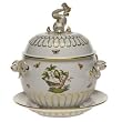 12.25 Tureen & Platter (4 quarts) - Herend Rothschild Bird